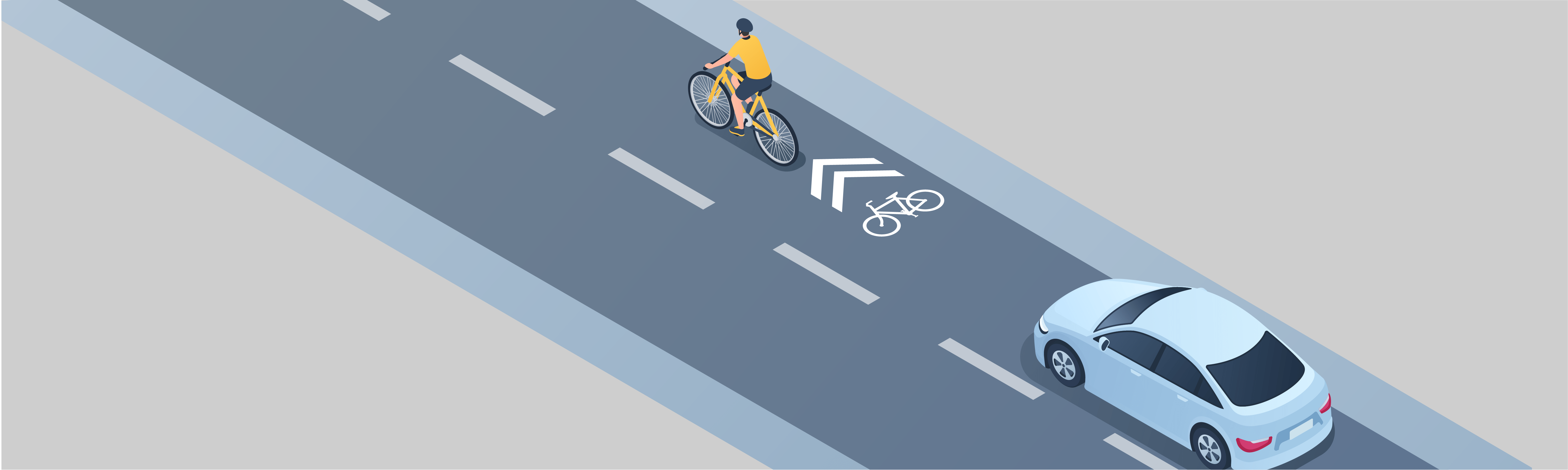 Sharing the road - What do the two chevrons painted above a bicycle symbol on the road indicate?